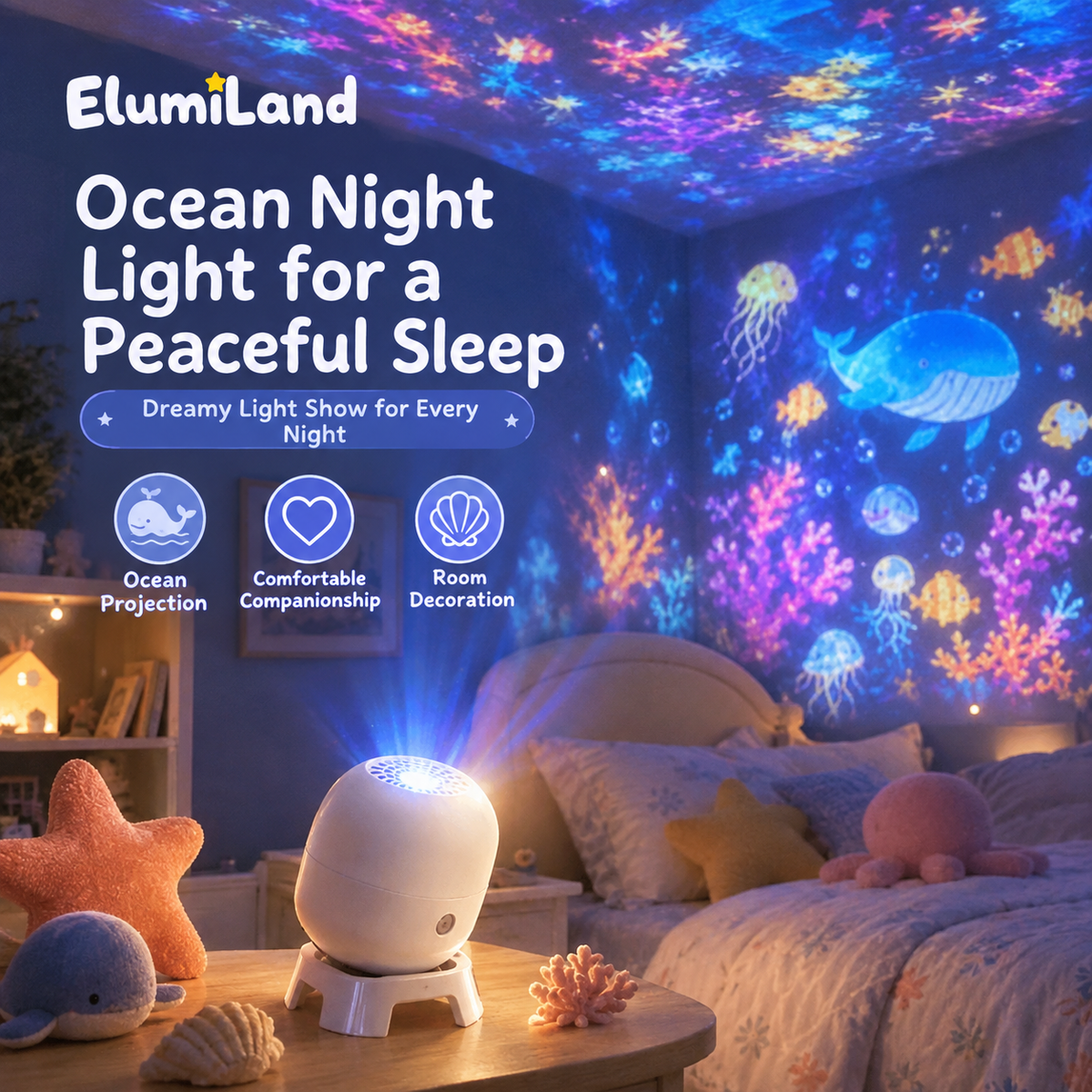 ElumiLand Kids 360 Ocean World Projector